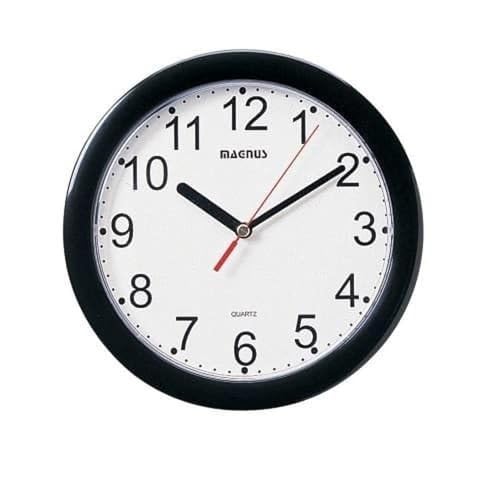 MOMENTT Wall Clock ホワイト/ブラック Dainolite 24003-BK Round Wall Clock with Plastic Face, 8-Inch