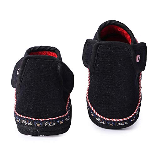 Image of Butterthief Unisex Baby Prewalking Shoes for Newborn Boys & Girls | Soft Sole Infant Bootie with Anti-Slip Bottom | Lightweight Cotton Footwear Early Walker Shoes (6-9 Months, 12 CM)