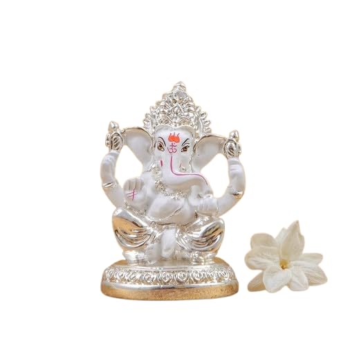 Ganesh Murti statuette décorative en céramique blanche zen figurine miniature D-12
