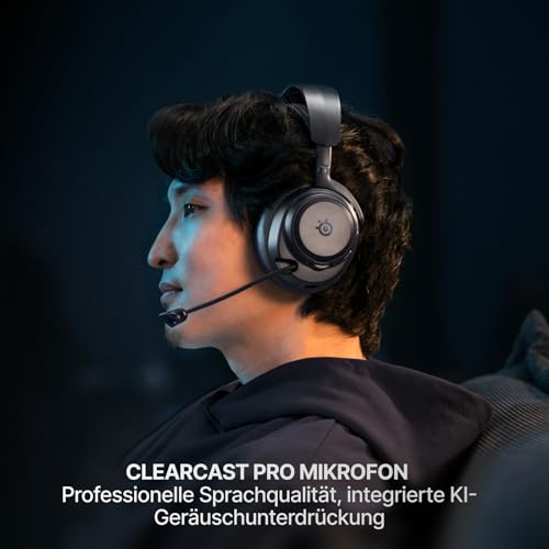 SteelSeries Arctis Nova Pro Omni – Hi‑Res-Wireless Gaming-Headset, 96 kHz/24 Bit, ANC, ClearCast Pro-Mic, KI-Geräuschunterdrückung, Mobile App, Mix 2,4 GHz + BT, OmniPlay PC+PS+Xbox – Graphit