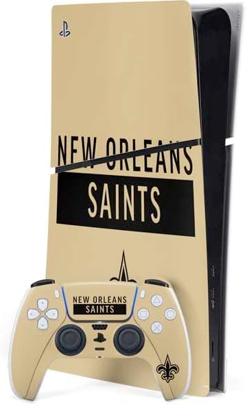 Skinit Decal Gaming Skin Compatible with PS5 Slim Digital Edition Bundle - Officially Licensed NFL New Orleans Saints Black Blast Design