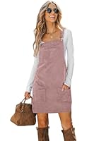 CUPSHE Damen Cord, Herbstkleid, Latztasche, quadratischer Ausschnitt, breiter Riemen, lässiger Overall, Minikleid, Helles Violett, XX Large