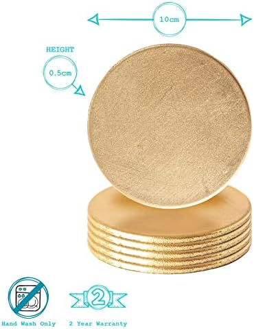 Argon Tableware Metallic Coasters - Luxe Christmas Tableware Drinks Mats - Rose Gold - Pack of 6