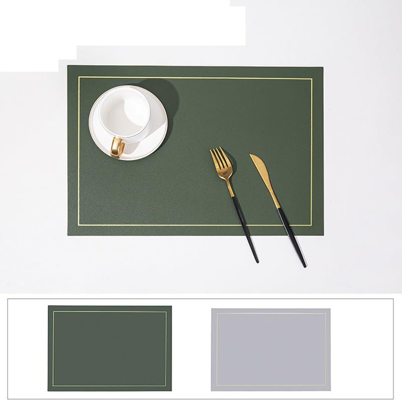 Anti-chaleur set de table en cuir bicolore pour table en bois