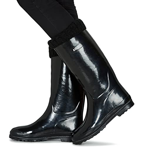 Aigle Women's Eliosa Winter Rain Boot, Schwarz, 40 EU