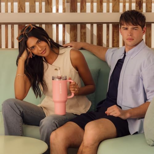 Image of STANLEY Quencher ProTour Flip Straw Tumbler with Leakproof Lid 40 oz | Built-In Straw and Handle | Cup Holder Compatible for Travel | Insulated Stainless Steel Cup | BPA-Free | Pink Mesa