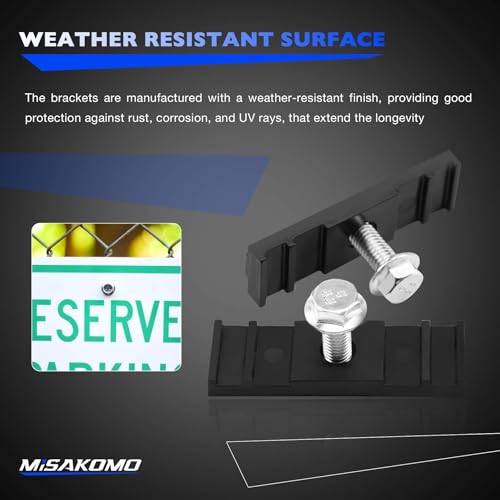 Misakomo 100pcs Chain Link Fence Sign Mounts Fastener Brackets Clamps, Black, Plastic & Stainless Steel, Weather-Resistant, Fence Mount by Misakomo - Image 5