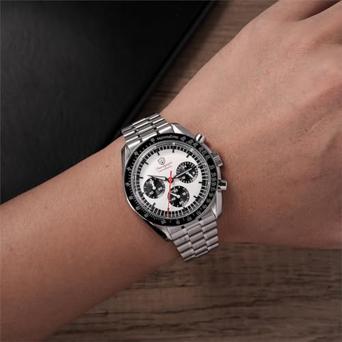Image of watchdives WD1863 Men Chronograph Watch Japan VK63 Quartz Sports Watches 40mm Bubble Sapphire Crystal Wristwatch 100M Dive Watch