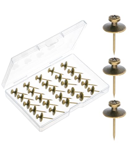 Image of Mr. Pen Double Headed Picture Hanging Nails | 25 Pack Bronze Push Pins and Tacks for Wall