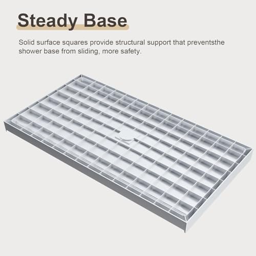 Shower Base 60×32×4 inch, Right Drain with Long Stainless Cover, Anti-Slip Shower Pan, 3-Side Water Retaining Design for Bathroom Renovation - Thumbnail 3