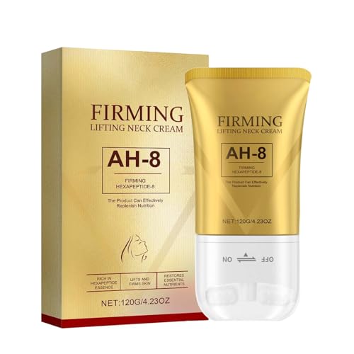 AH-8 Firming Neck Cream, Hals und Dekollete Creme mit Hexapeptide, AH-8 Hals Straffende Cremes Roller zur Reduzierung von Falten, Feuchtigkeitsspendend, Tightening