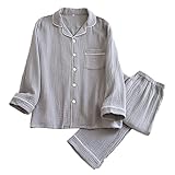 ➤Ensemble de sommeil complet : l'ensemble comprend un haut de pyjama à manches longues et un pantalon long décontracté ; fermeture boutonnée complète sur le devant avec conception de poche de poitrine ; pantalon de pyjama avec taille élastique pour un confort facile à mettre et à enlever !
