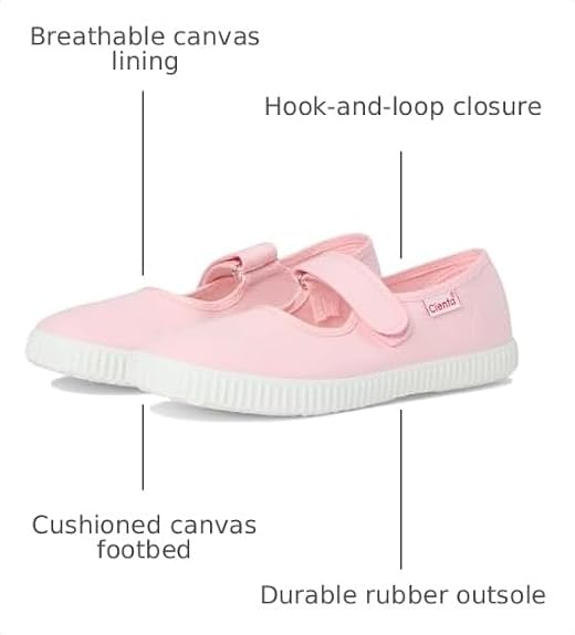 56000 Ideal for Infants/Toddlers/Little Kids Canvas Lining Rubber Outsole - Washable Light Pink 22 (US 6 Toddler) M