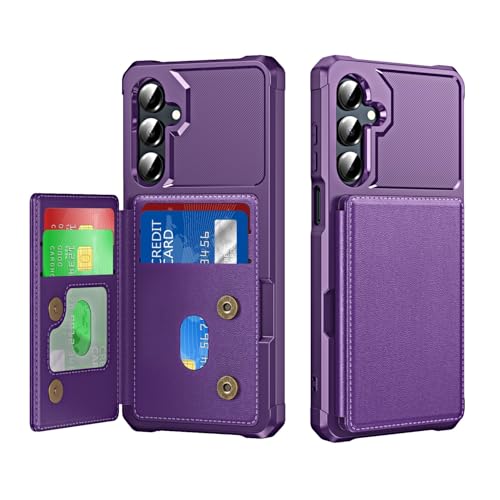 Étui pour Samsung Galaxy A35 violet à rabat en cuir avec porte-cartes