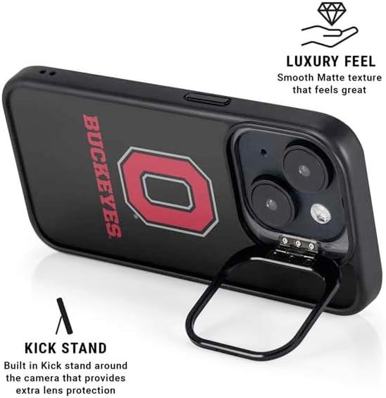 Skinit Kickstand Phone Case Compatible with iPhone 16 - Officially Licensed Ohio State University OSU Design