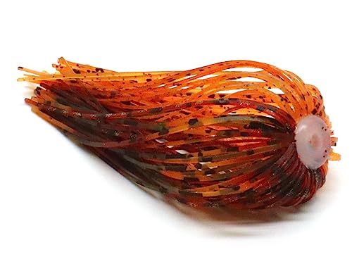 Harmony Fishing – Quick Change Modular Umbrella Skirts for Fishing Jigs/Lures/Baits (10 Pack) (Fire Craw)