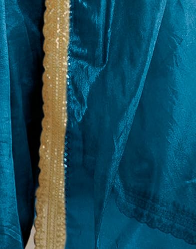 Image of SIRIL Women's Shimmer Net Sequence Embroidery Lace Saree for With Unstitched Blouse Piece
