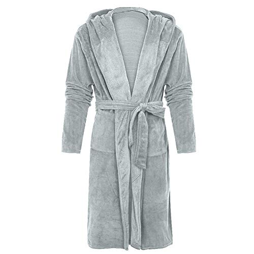 Aesy Peignoir pour Dames, Peignoir de Luxe en éponge, Robe Très Absorbante pour Femmes avec Capuchon et Drap de Bain pour Châle (Gris, S) Cover