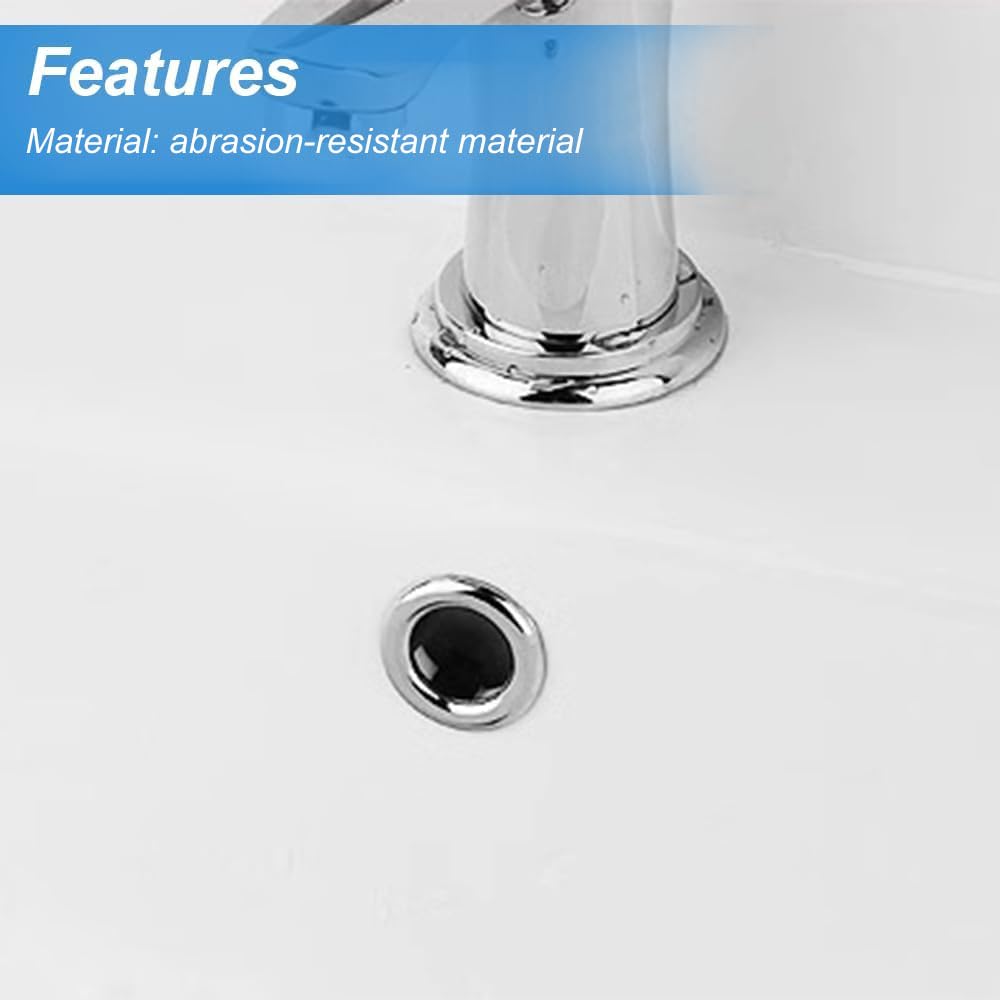 Anelli di Troppo Pieno, 6 Pezzi Anelli Tappi Troppopieno per Lavello, Plastica Anello di Overflow Lavandino Copertura, Copertura Rotonda di Troppo Pieno, Lavabo Cromati Anello di Troppopieno