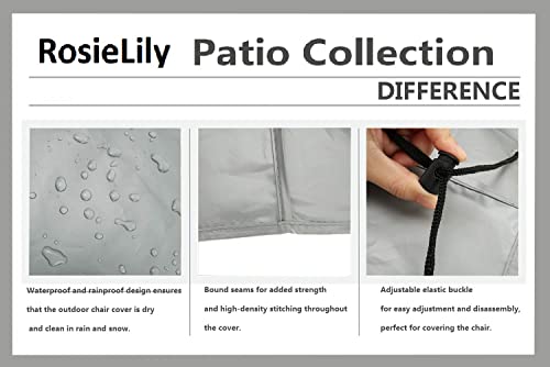 Rosielily Patio Sofa Covers Waterproof Grey Outdoor Loveseat Covers, Outside Lawn Bench Covers Stackable Heavy Duty Outdoor Couch Lounge Seat Covers Patio Furniture Covers, Grey 53" W X 31" D X 31" H #TOP2