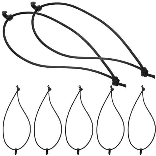 Mipcase 10Pcs Cintas Elásticas Ajustables con Gancho, Correas de Amarre Compactas para Organización de Cables en Hogar, Oficina y Taller, Resistentes y Portátiles, 18cm