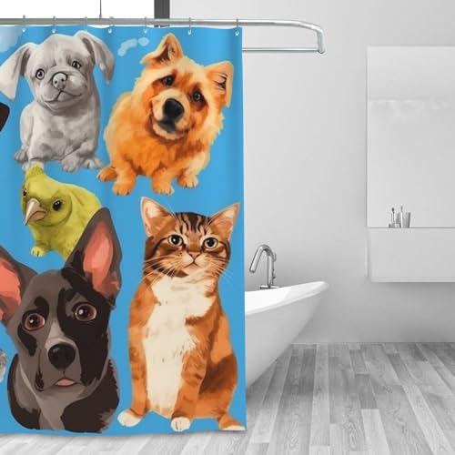Rideau de douche imperméable abstrait avec crochets inclus BONDIJ