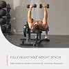 Banco de pesas ajustable Finer Form GLX con extensión de piernas y máquina de curl | Capacidad del banco de 544 kg, capacidad de extensión de piernas de 150 kg, diseño FID, almohadilla para predicador, entrenamiento de cuerpo completo, incluye guía de ejercicios 4