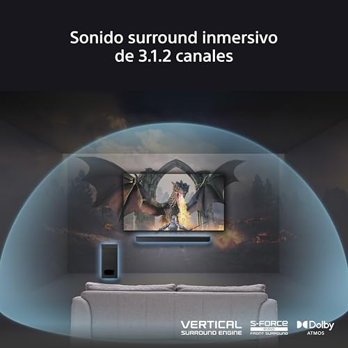 Sony Bravia Theatre Bar 6 con Subwoofer, 3.1.2ch Sonido Envolvente, Altavoces de Haz Ascendente, Dolby Atmos, DTS:X, Voice Zoom 3 con IA, DSEE, Fácil configuración - imagen 5