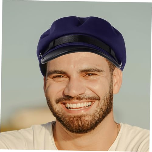 Unisex Flat Top Beret Hat for Spring Summer Breathable Casual Accessory for Students British Style Driving Daily Wear Dark Blue 7