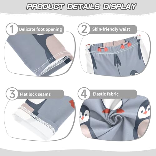 Toddler Girls Leggings Printed Yoga Pants Leggings Black Red Penguin for Kids3