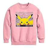 HYBRID APPAREL - Pokémon - Peeking Pikachu - Kids Crewneck Fleece Sweatshirt - Size Small Mauve