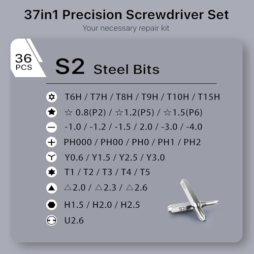 Image of Stocking Stuffers for Men Adults Him, AXTH 37in1 Small Precision Screwdriver Set, Christmas Gifts, Professional Magnetic Mini Repair Tool Kit for Computer, Watch, Laptop, Tiny Electronic
