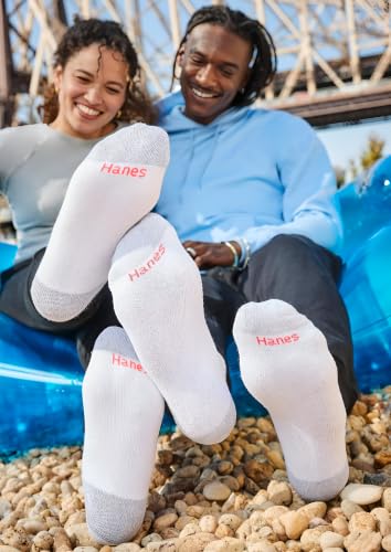 Image of Hanes Men's Double Tough Crew Socks | Moisture Wicking Socks, Multipack