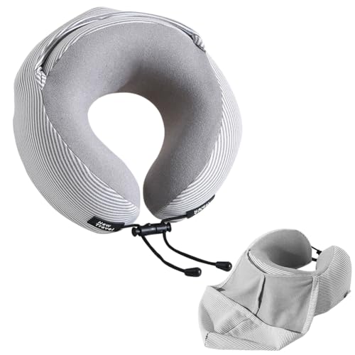 Almohada de viaje con espuma viscoelástica y capucha miniatura 1