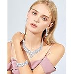 Udalyn Crystal Bridal Jewelry Sets for Women Necklace Earrings Bracelet Set for Wedding Rhinestone Bridesmaid Choices fit with Wedding Dress - Image 5