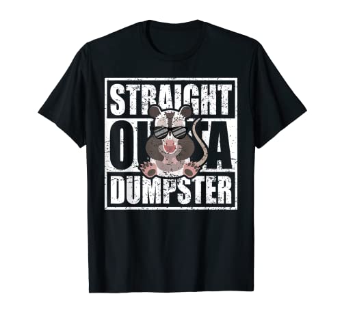 Straight Outta Dumpster Opossum Con Gafas De Sol Divertido Animal Camiseta