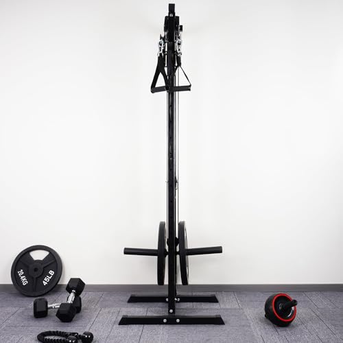 Fitvids Wall Mount Cable Station, Steel Construction, 17-Position Dual Pulley, Cable Crossover for High/Low Pulls, LAT Pulldown & Tricep Rope, Space-Saving Home Gym, 400lb Load by Fitvids - Image 6