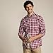 Lands' End Mens Traditional Fit No Iron Twill Shirt Burgundy Spritz Plaid Regular X-Large