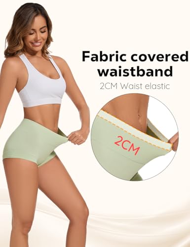 5 Pack Womens Cotton High Waisted Full Coverage Underwear(Regular & Plus Size)2