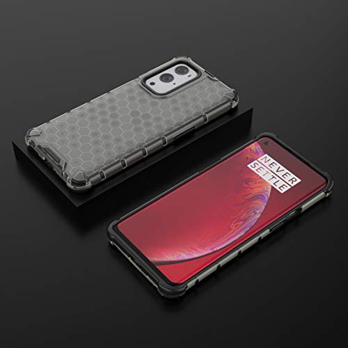 Image of Glasgow | for OnePlus 9 Pro Honeycomb Pattern Back Case Cover for OnePlus 9 Pro - Black