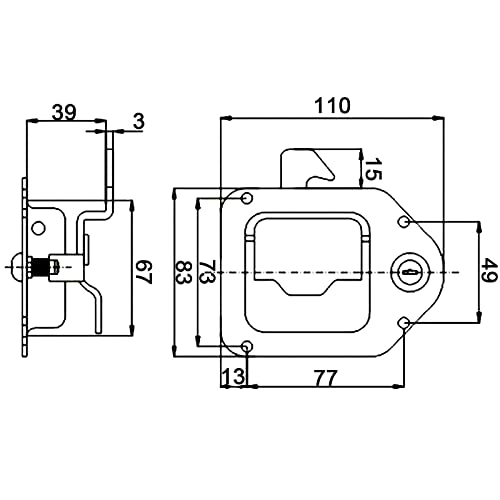 Ganlandy Tool Box Latch, Truck Toolbox Lock, Stainless Steel Folding Utility Trailer Paddle Handle Latch, 4-3/8 Inches X 3-1/4 Inches, Storage Rv Camper Door Lock With 2 Keys #TOP7