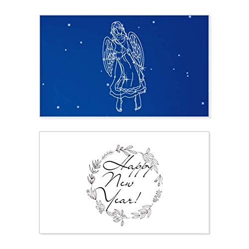 Tarjeta conmemorativa de año nuevo Virgo Star Universe con mensaje de bendición y buenos deseos