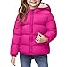 VBGHZXJL Kids Hooded Puffer Jacket Fleece Lined Lightweight Outerwear Zipper Winter Coat For Girls And Boys Girls Fashion (Hot Pink,7-8 Years)