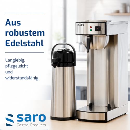 Foto von Saro Kaffeemaschine Inkl. Edelstahl-Isolierpumpkanne – 2,2 L – Brühzeit ca. 5–6 Min – Trockenlaufschutz – 2,069 kW – Modell THERMO 24