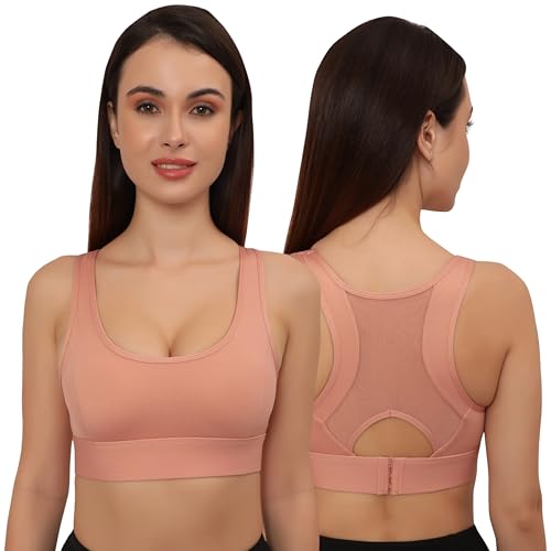 Image of GLAMORAS Nylon Spandex Active Sports Bra for Women | Full Coverage, Non-Wired, Seamless, Stretchable & Support Activewear for Women | Criss Cross Back Crop Tops for Gym, Yoga & Workout - Size: S - 2XL