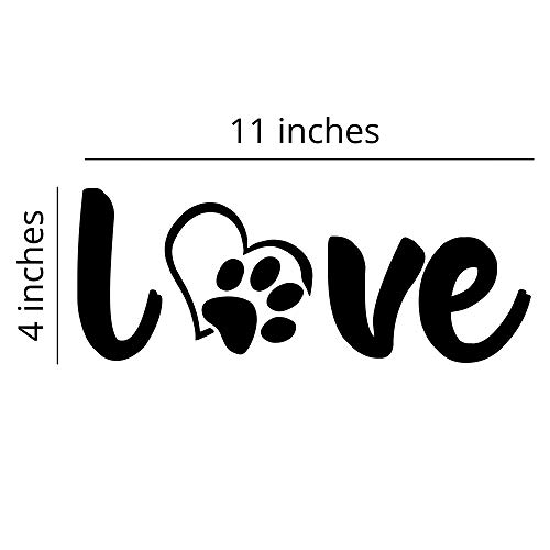 Paw Love Black Paw Dog Room Decor Decals (4X11 Inch Pet Decal) Dog Wall Decor Vinyl Paw Print Sticker Animal Footprint Wall Art Decoration #TOP3