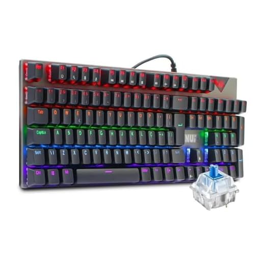 Teclado Gamer Mecânico Rgb Led Abnt2 Switch Blue Antighosting Usb 24 Efeitos Teclas Removíveis Para Pc Ps4 Ps5 Xbox One Series X e S, Knup, Preto