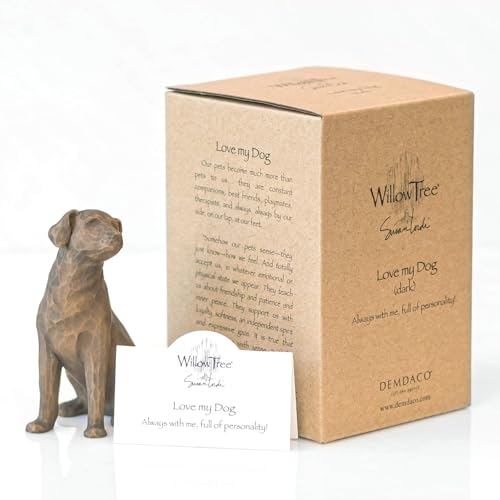Willow Tree Love My Dog Dark Figurine