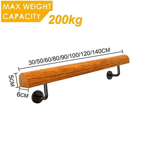 Rampe d'escalier intérieur bois massif avec kit support mural de sécurité - 3