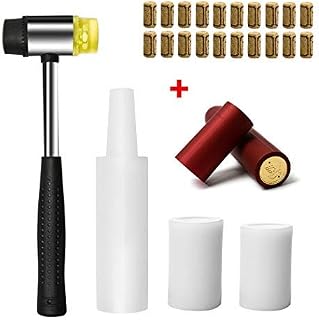 4 Pcs Hand Corker Set,For Standard Wine,Belgian Beer,with 20Pcs Wine Corks and 20Pcs Red PVC Heat Shrink Capsules